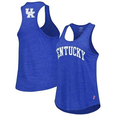 League Collegiate Wear Heather Kentucky Wildcats Two-Hit Intramural Tri-Blend Scoop Neck Racerback Tank Top