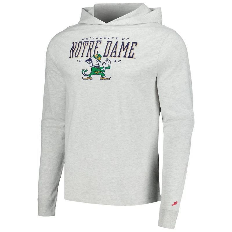 League Collegiate Wear Notre Dame Fighting Irish Team Stack Tumble Long Sleeve Hooded T-Shirt