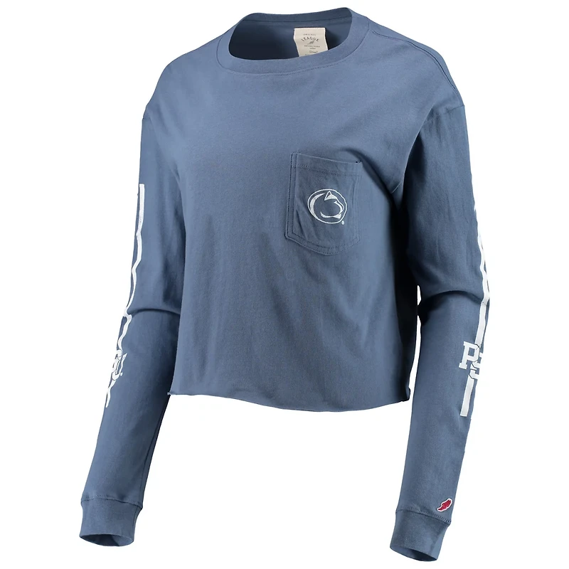 League Collegiate Wear Penn State Nittany Lions Clothesline Cotton Midi Crop Long Sleeve T-Shirt