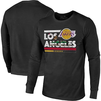 Majestic Threads Los Angeles Lakers City and State Tri-Blend Long Sleeve T-Shirt