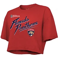 Majestic Threads Matthew Tkachuk Florida Panthers 2025 Stanley Cup Champions Name  Number Boxy Cropped T-Shirt