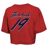 Majestic Threads Matthew Tkachuk Florida Panthers 2025 Stanley Cup Champions Name  Number Boxy Cropped T-Shirt