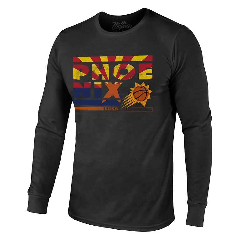 Majestic Threads Phoenix Suns City and State Tri-Blend Long Sleeve T-Shirt