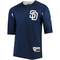 Majestic White San Diego Padres Authentic Collection On-Field 3 4-Sleeve Batting Practice Jersey
