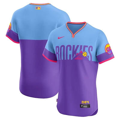Men's Nike  Purple/Light Blue Colorado Rockies 2025 City Connect Elite Jersey