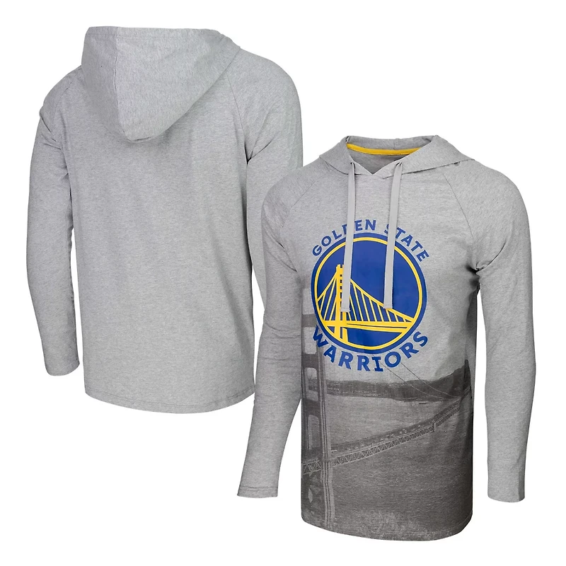 Men's Stadium Essentials Golden State Warriors Atrium Raglan Long Sleeve Hoodie T-Shirt