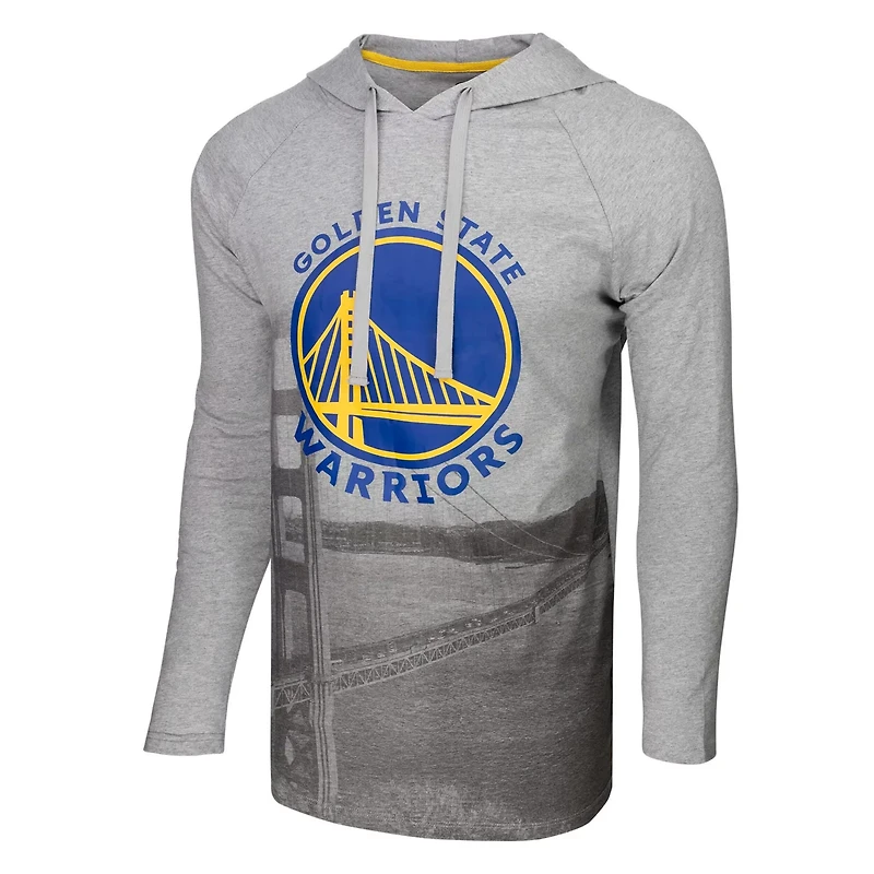 Men's Stadium Essentials Golden State Warriors Atrium Raglan Long Sleeve Hoodie T-Shirt