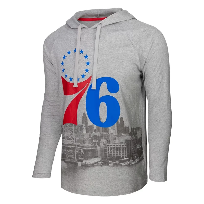 Men's Stadium Essentials Philadelphia 76ers Atrium Raglan Long Sleeve Hoodie T-Shirt