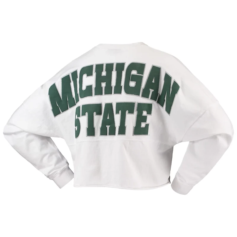 Michigan State Spartans Laurels Crop Long Sleeve T-Shirt