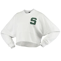 Michigan State Spartans Raw Hem Cropped Spirit Jersey Long Sleeve T-Shirt