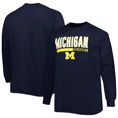 Michigan Wolverines Big  Tall Two-Hit Raglan Long Sleeve T-Shirt