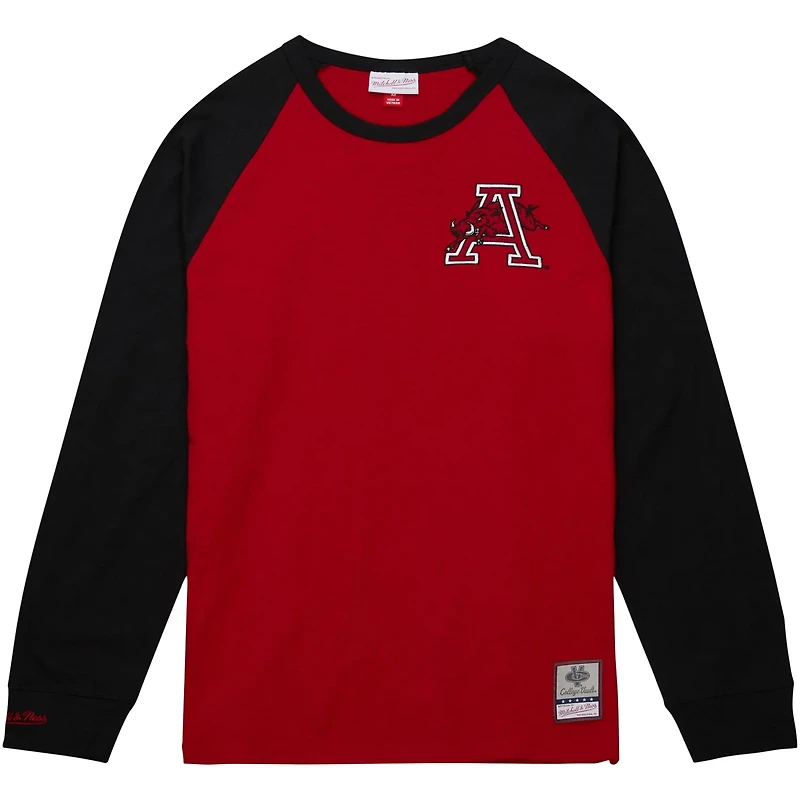 Mitchell  Ness Arkansas Razorbacks Legendary Slub Raglan Long Sleeve T-Shirt