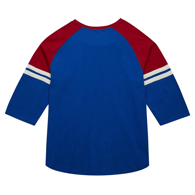 Mitchell  Ness Atlanta Braves Cooperstown Collection Legendary Raglan Slub Henley 3 4-Sleeve T-Shirt