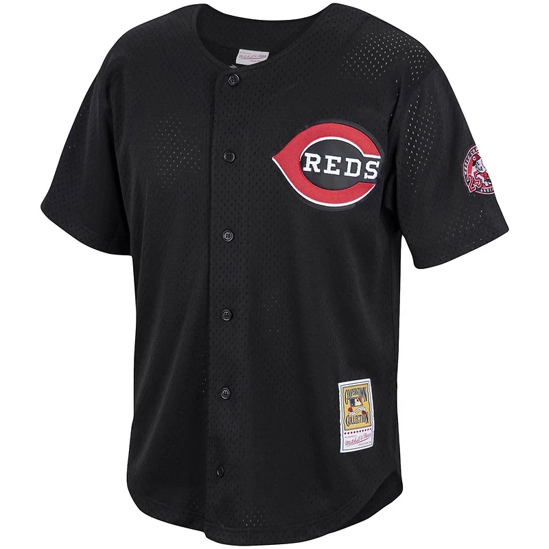 Mitchell  Ness Barry Larkin Cincinnati Reds Cooperstown Collection Mesh Batting Practice Button-Up Jersey