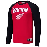 Mitchell  Ness Black Detroit Wings Legendary Slub Raglan Long Sleeve T-Shirt