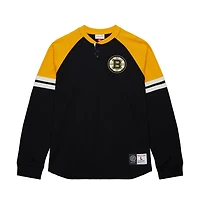 Mitchell  Ness Boston Bruins Thermal Henley Long Sleeve T-Shirt