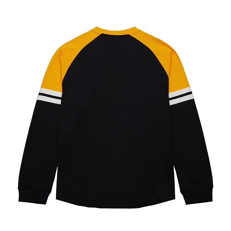 Mitchell  Ness Boston Bruins Thermal Henley Long Sleeve T-Shirt