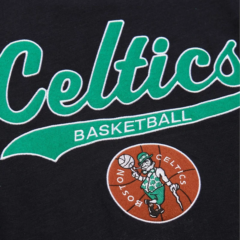 Mitchell  Ness Boston Celtics Hardwood Classics Felt Applique Slub T-Shirt