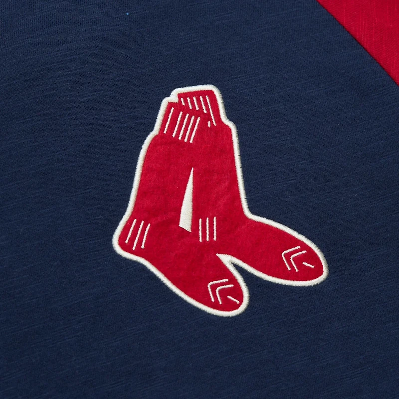 Mitchell Ness Boston Red Sox Cooperstown Collection Legendary Raglan Slub Henley 3 4-Sleeve T-Shirt