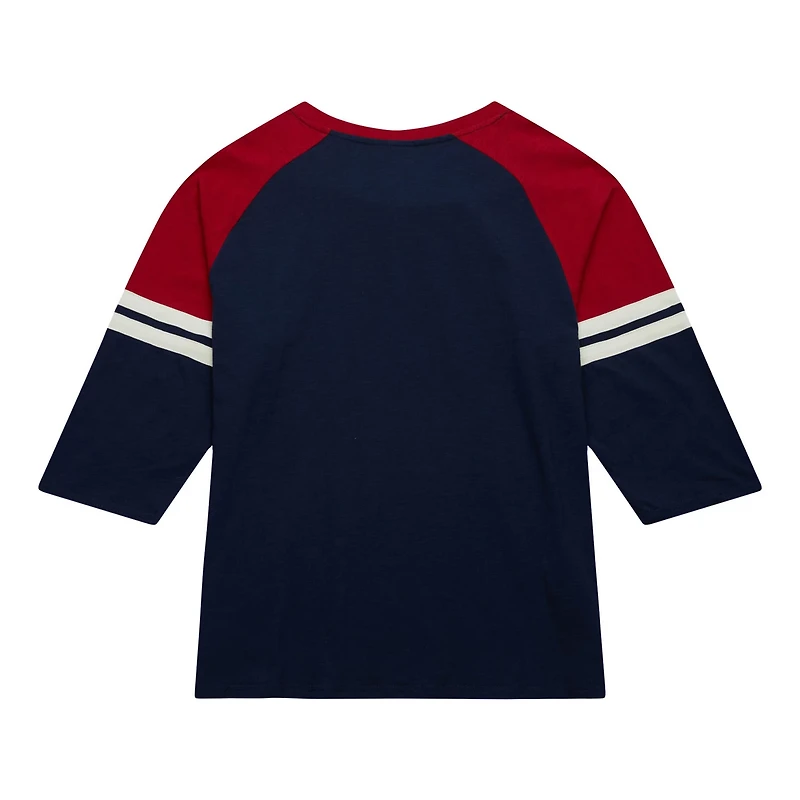 Mitchell Ness Boston Red Sox Cooperstown Collection Legendary Raglan Slub Henley 3 4-Sleeve T-Shirt