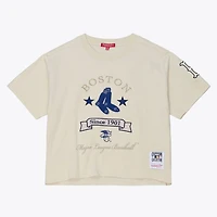 Mitchell  Ness Boston Red Sox Cooperstown Yacht Rock Boxy Cropped T-Shirt