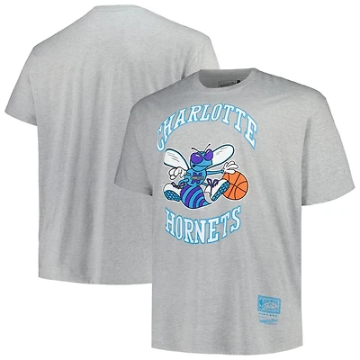 Mitchell  Ness Charlotte Hornets Big  Tall Hardwood Classics Vintage Logo T-Shirt