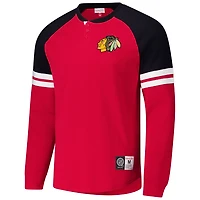 Mitchell & Ness Chicago Blackhawks Thermal Henley Long Sleeve T-Shirt