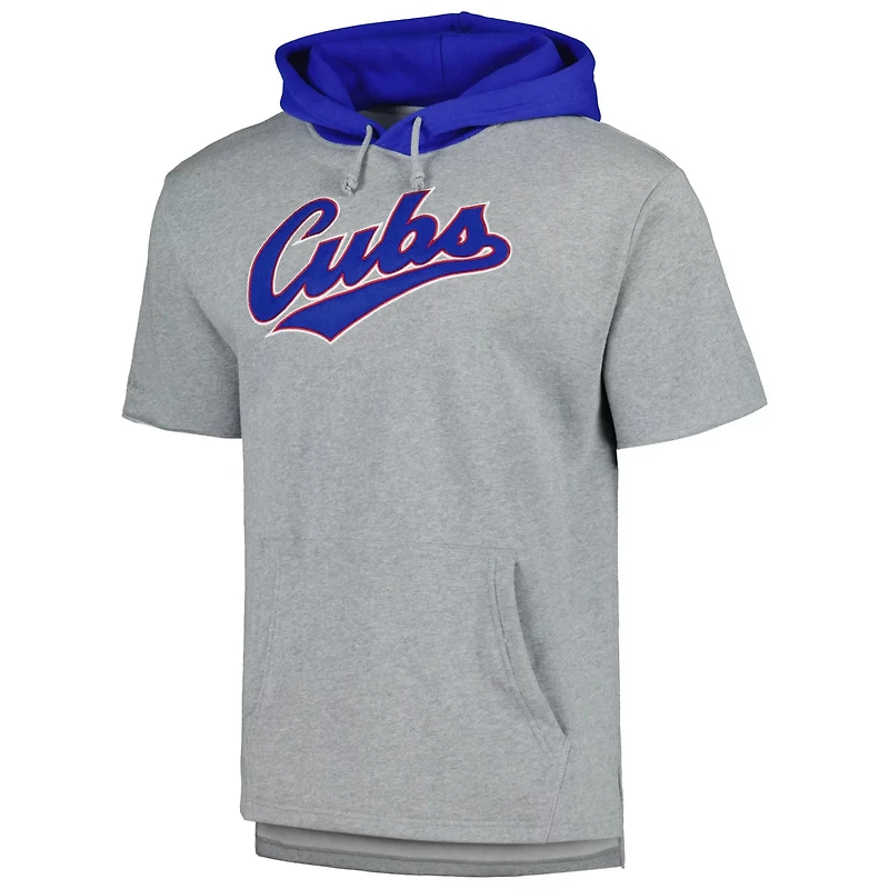 Mitchell  Ness Chicago Cubs Postgame Short Sleeve Pullover Hoodie