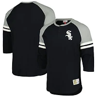 Mitchell  Ness Chicago White Sox Cooperstown Collection Legendary Raglan Slub Henley 3 4-Sleeve T-Shirt