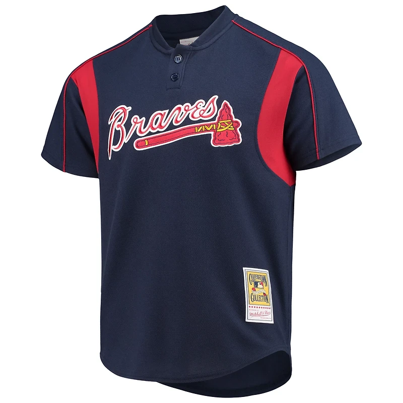 Mitchell  Ness Chipper Jones Atlanta Braves Cooperstown Collection Mesh Batting Practice Button-Up Jersey