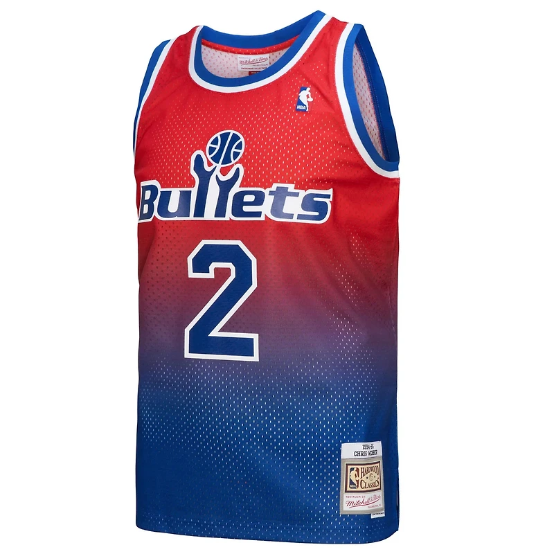 Mitchell  Ness Chris Webber Red Washington Bullets 1994 95 Hardwood Classics Fadeaway Swingman Player Jersey