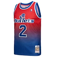 Mitchell  Ness Chris Webber Red Washington Bullets 1994 95 Hardwood Classics Fadeaway Swingman Player Jersey