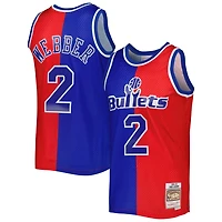 Mitchell  Ness Chris Webber Red Washington Bullets Hardwood Classics 1994 95 Split Swingman Jersey