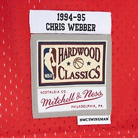Mitchell  Ness Chris Webber Red Washington Bullets Hardwood Classics 1994 95 Split Swingman Jersey