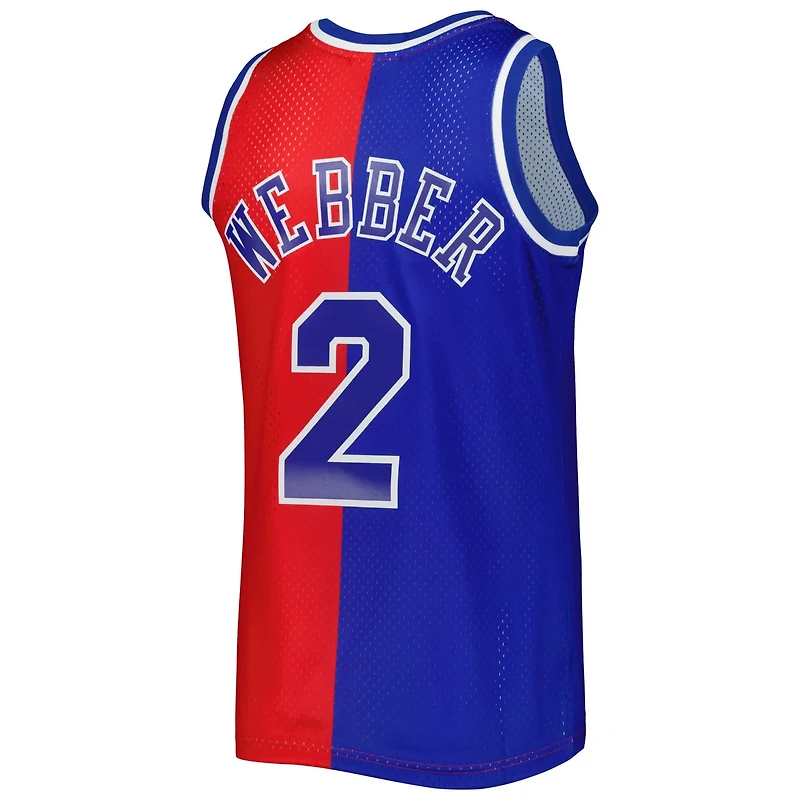 Mitchell  Ness Chris Webber Red Washington Bullets Hardwood Classics 1994 95 Split Swingman Jersey