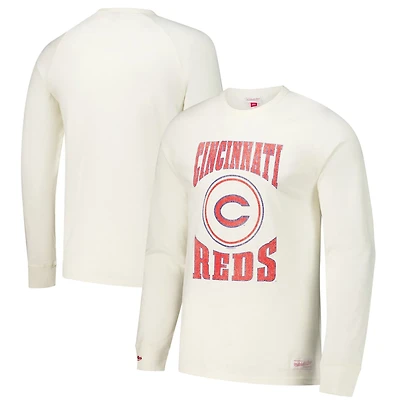 Mitchell  Ness Cincinnati Reds Arched Logo Slub Long Sleeve T-Shirt
