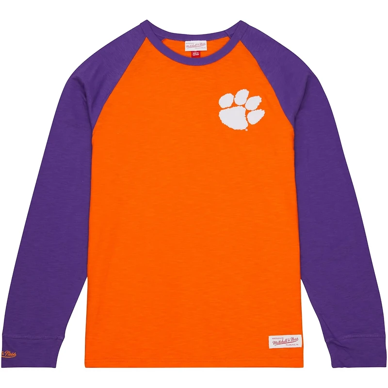 Mitchell  Ness Clemson Tigers Legendary Slub Raglan Long Sleeve T-Shirt