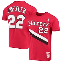 Mitchell  Ness Clyde Drexler Portland Trail Blazers Hardwood Classics Player Name Number T-Shirt