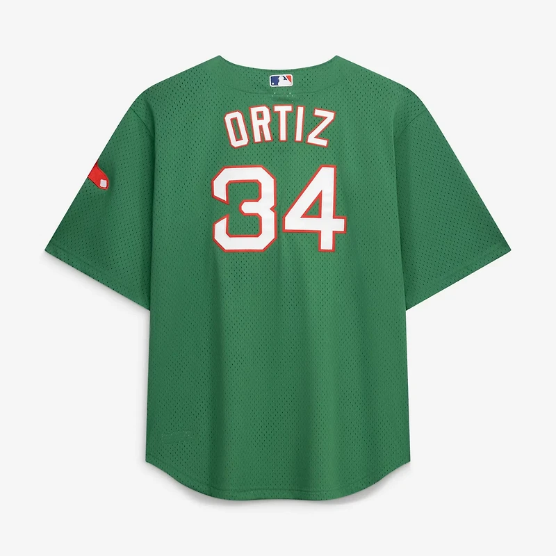 Mitchell Ness David Ortiz Kelly Boston Red Sox Big Tall Cooperstown Collection Mesh Batting Practice Jersey