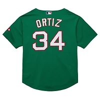 Mitchell  Ness David Ortiz Kelly Boston Red Sox Cooperstown Collection Mesh Batting Practice Jersey