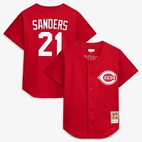 Mitchell  Ness Deion Sanders Cincinnati s Cooperstown Mesh Batting Practice Button-Up Jersey