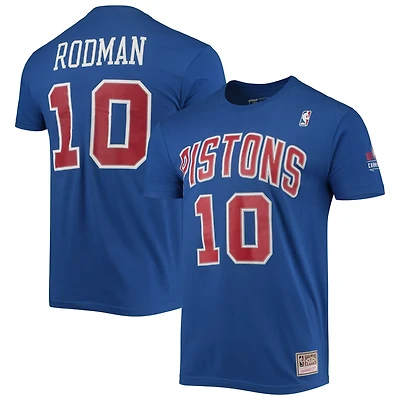 Mitchell  Ness Dennis Rodman Detroit Pistons Hardwood Classics Stitch Name Number T-Shirt