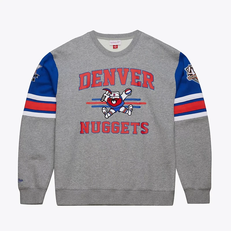 Mitchell  Ness Denver Nuggets Hardwood Classics All Over 40 Pullover Sweatshirt