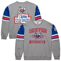 Mitchell  Ness Denver Nuggets Hardwood Classics All Over 40 Pullover Sweatshirt