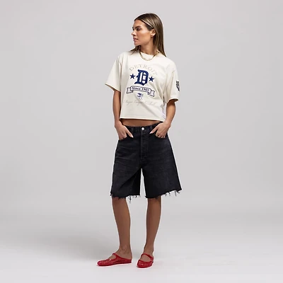 Mitchell  Ness Detroit Tigers Cooperstown Yacht Rock Boxy Cropped T-Shirt