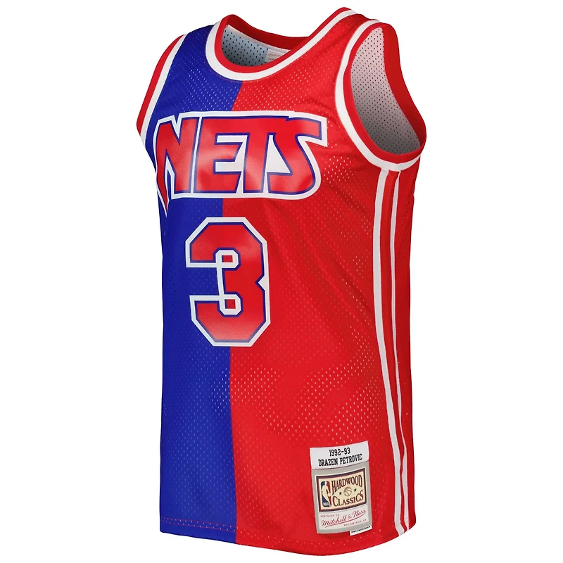 Mitchell  Ness Drazen Petrovic Red New Jersey Nets Hardwood Classics 1992 93 Split Swingman