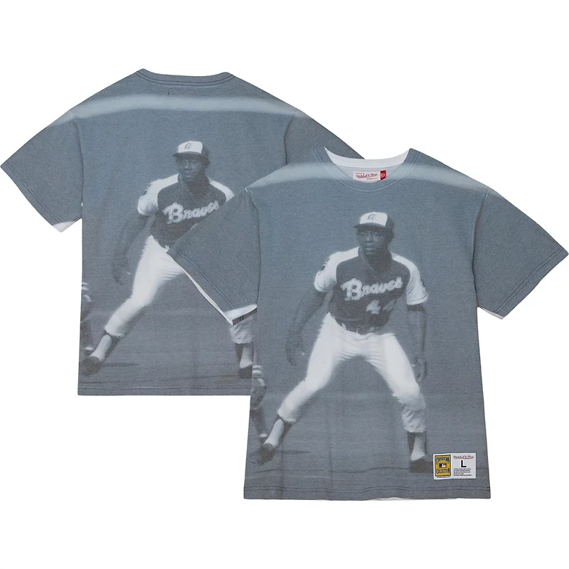 Mitchell  Ness Hank Aaron Atlanta Braves Cooperstown Collection Highlight Sublimated Player Graphic T-Shirt