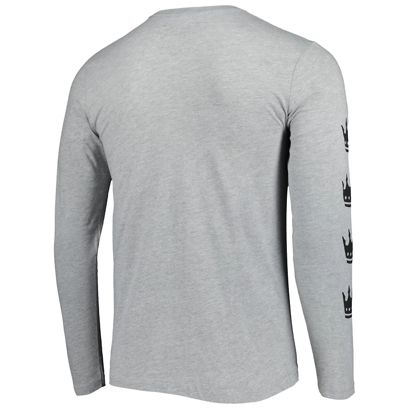 Mitchell  Ness Heathered Gray Charlotte FC Logo Long Sleeve T-Shirt