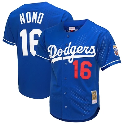 Mitchell  Ness Hideo Nomo Los Angeles Dodgers Cooperstown Collection Mesh Batting Practice Button-Up Jersey