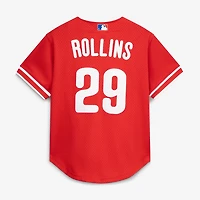 Mitchell  Ness Jimmy Rollins Philadelphia Phillies Cooperstown Mesh Batting Practice Button-Up Jersey